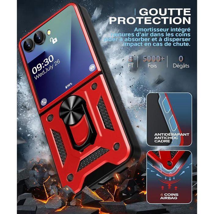 Coque de protection - BOOLING - Galaxy Z Flip 7 - Rigide Antichoc - Rouge - 2 Verres Trempés