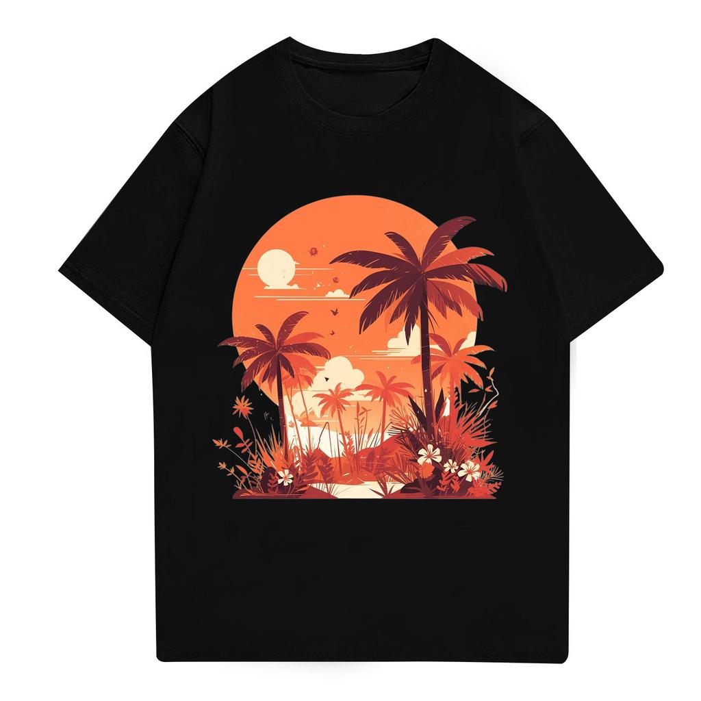 Herren Stehkragen Kurzarmhemd Lose Freizeit Urlaub Hemd Mann