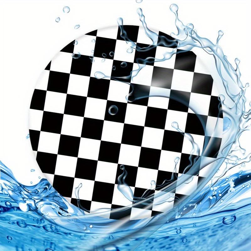 Set of 2 High-Quality EVA Black And White Checkered Car Coasters - Non-Slip Cup Mats Designed to Keep Cup Holders Clean