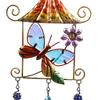 Vintage Colorful Iron Wind Chimes Painted Glass Bird Butterfly Metal Pendant Hanging Ornament Garden Yard Patio Decors
