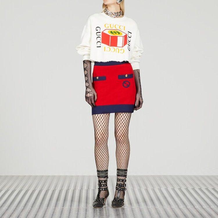 GUCCI Sweatshirts Women's White Crew Neck Moderate 748286-XJFNH-9095