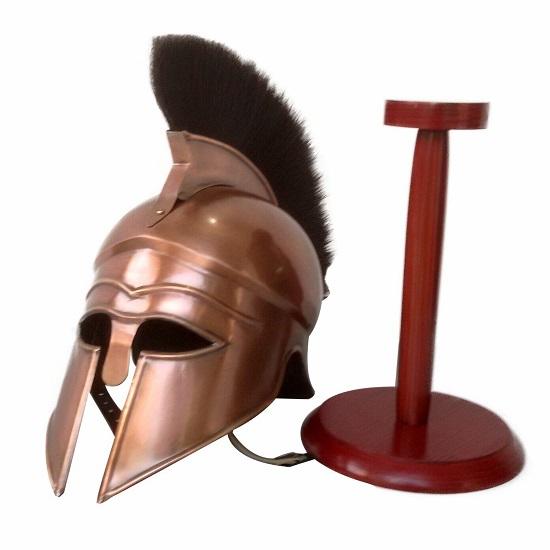 Halloween Medieval Athenian Greek Spartan Corinthian Helmet Black Plume