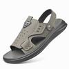 2025 summer new sandals men's leather beach shoes non-slip outer wear large size men's casual sandals