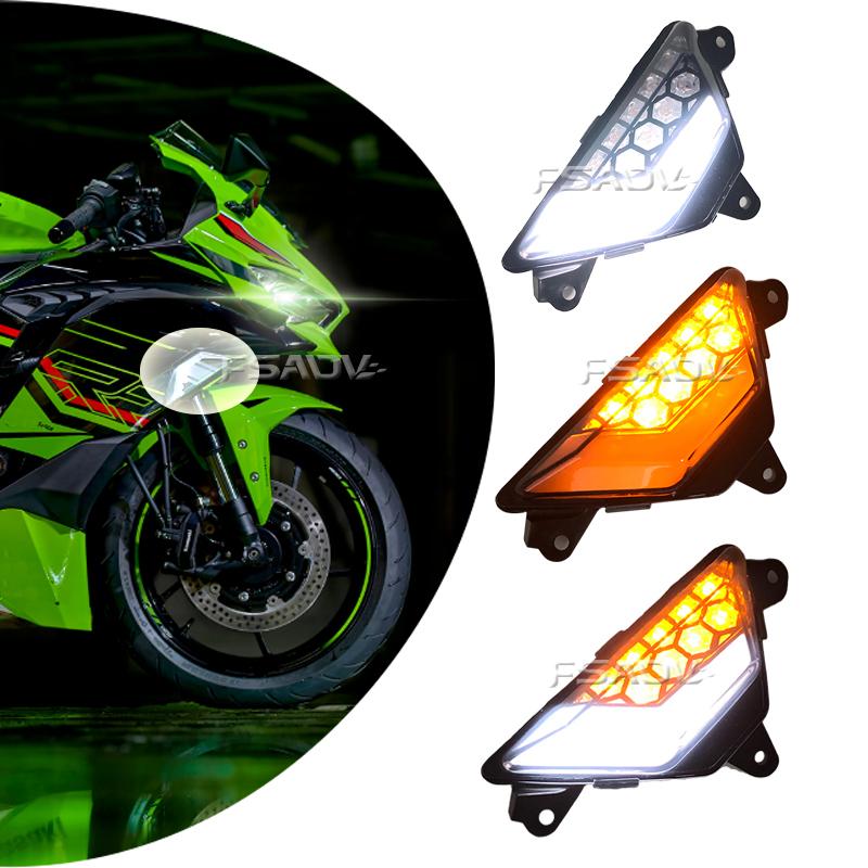 ZX-25R ZX-6R LED Turn Signals Indicator Blinker Flasher Light Fit For Kawasaki For Ninja 650 400 300 250 ZX25R ZX6R EX250 EX650