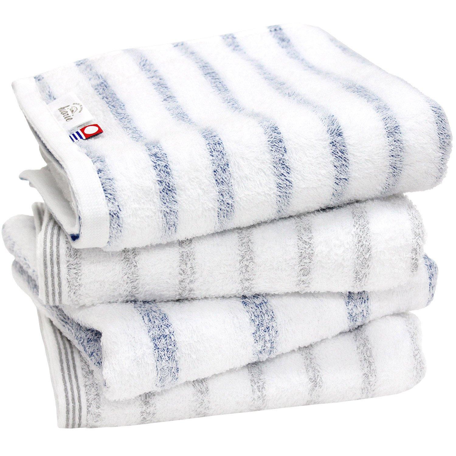 

Imabari Towel Face Towel 4-Piece Set: Soft, Instantly Absorbent, Quick-Drying, Suitable for Indoor Drying, 100% Cotton, Made in Japan, Imabari