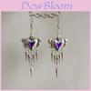 Gothic Punk Heart Shape Earrings With Geometric Design For Women