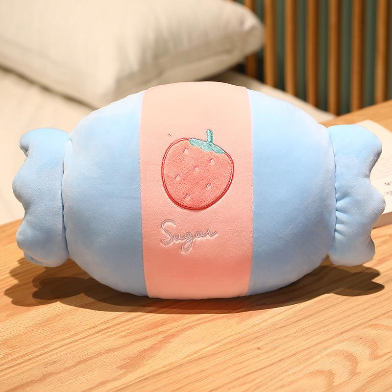 Children s plush pillow cute candy warm hands office nap pillow student small pillow Girl Gift Pink