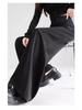 Women's 2025 Summer Black Wide-Leg Pants: Pear-Shaped, Slimming, High-End Drape, Loose Fit