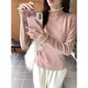 Spring chic lace semi-turtleneck knitted sweater women's age-reducing top versatile bottoming shirt