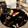 1pc Butterfly Print Circular Chair Carpet for Office, Non slip, Soft and Durable Office Rug for Interior Decoration