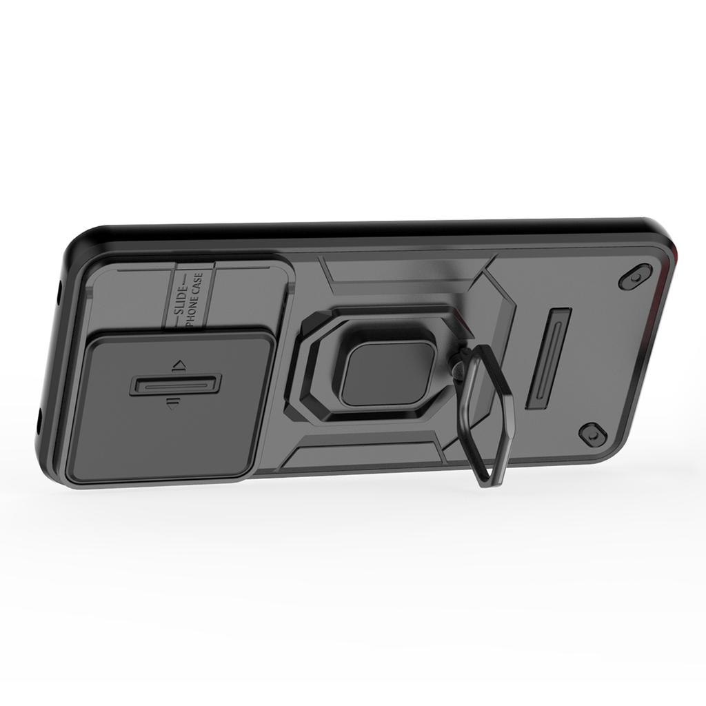 For vivo V60 5G Case PC+TPU Kickstand Phone Protector with Lens Cover
