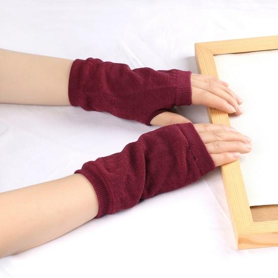 1 para jesienno-zimowych rękawic bez palców, dzianych, o wysokiej elastyczności, antypoślizgowych, ocieplaczy na nadgarstki, w jednolitym kolorze, utrzymujących ciepło, wiatroodpornych, do jazdy na rowerze, pisania, pisania na klawiaturze