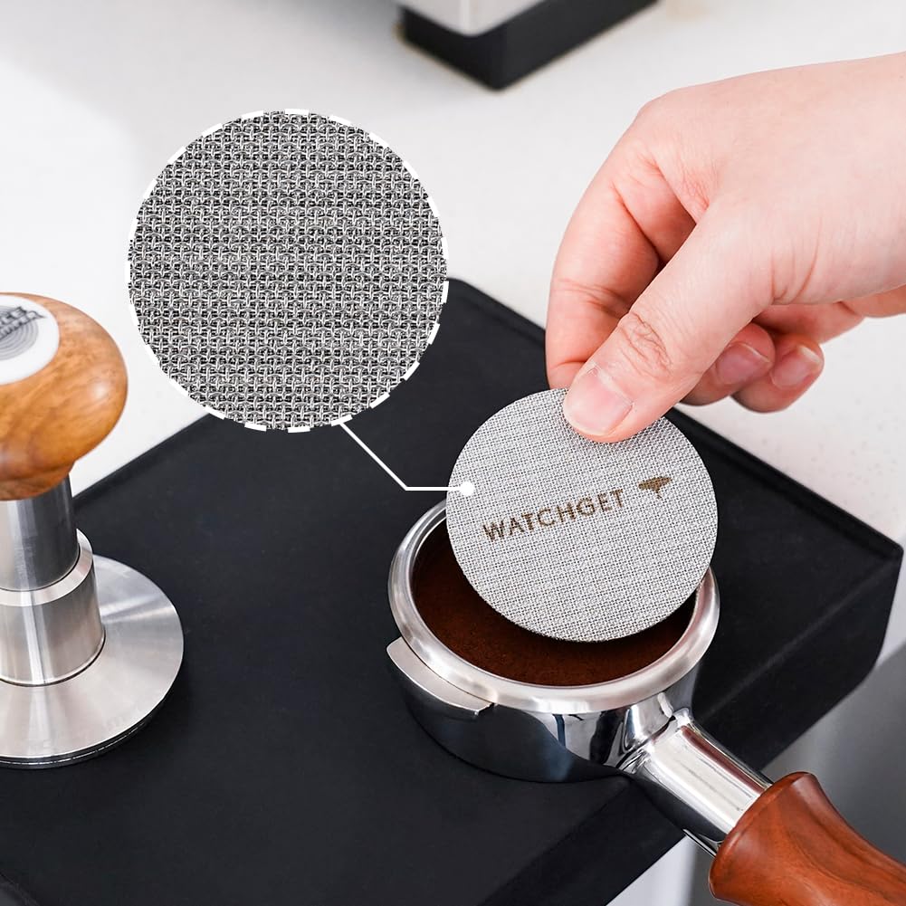 Watchget 515358.35mm Espresso Pack Screen 1mm Thick 150m Reusable Filter for Espresso Portafilter Basket Stainless Steel Fine Coffee Filter Mesh