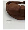 Korean-Style Suede Shoulder Bag: Solid Color, Large Capacity Underarm Dumpling Design