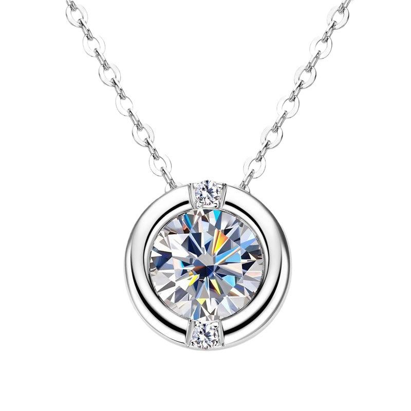 Silvere Glam 2025 New S925 Sterling Silver Necklace, Moissanite Pendant, French Bubble Necklace, D-color Moissanite Collarbone Chain