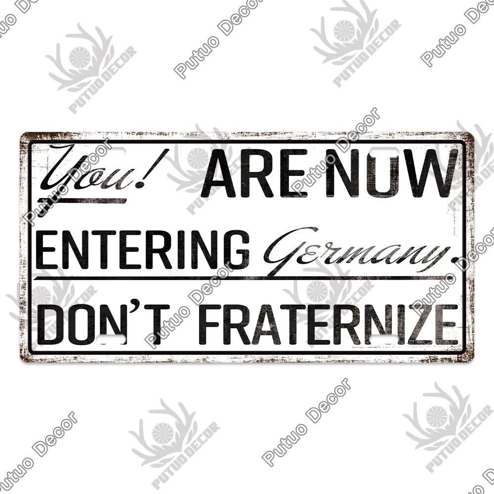 Putuo Decor Deutsche Kriegsgeschichte Vintage Metallschild mit Nummernschild-ähnlichem Design - Ideal für Garagen- und Heimwanddekoration