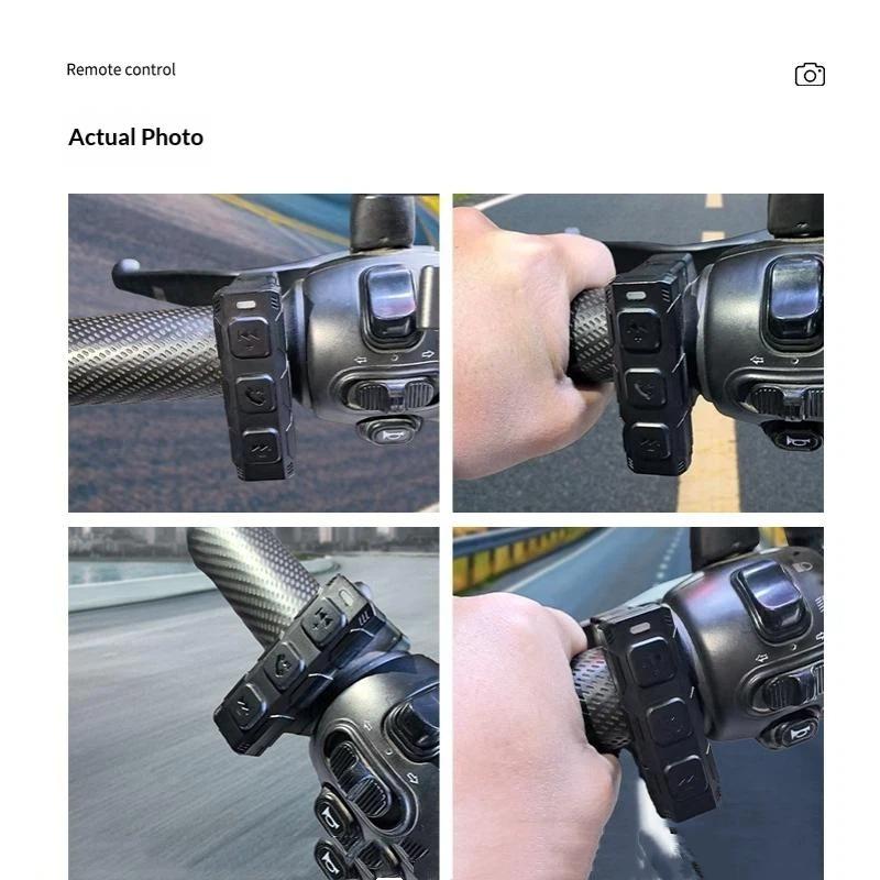 Motorcycle Handlebar Wireless Control Remote Button Mini Compact Universal Media Controller for Motorbike Outdoor Riding Use one size чёрный