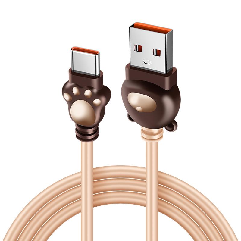 Silicone Type-C 6A Fast Charging Cartoon Cable for Android Huawei Phones