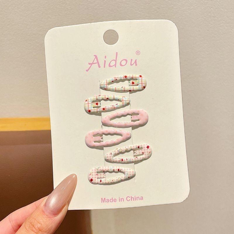 Colorful Polka Dot Hair Clips for Girls - Non-Damaging, Small Baby Bangs Clips розовый