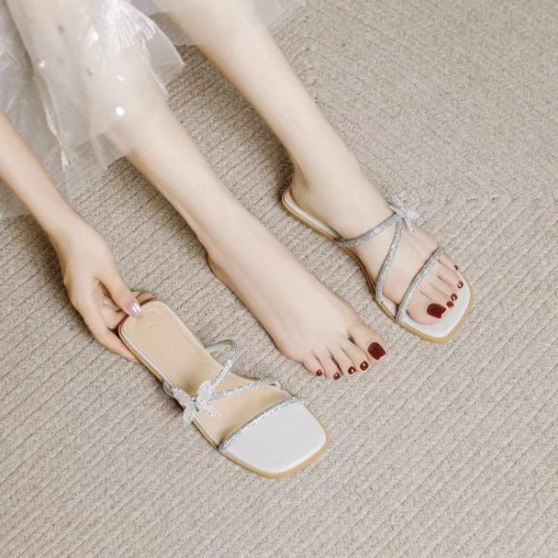 Fashion Fashionable and Minimalist Fresh Color Matching Exquisite and Versatile Color Blocking Design Women's Slippers