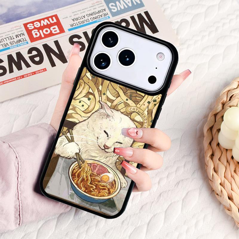 Ramen Cat Japanese Art Phone Case For IPhone 17 16e 15 14 13 12 11 Pro Max Air Mini Soft Protective Cover