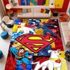 Superman superhero logo rug, suitable for bedrooms, living rooms, and home sofa decoration; large children's decorative floor
