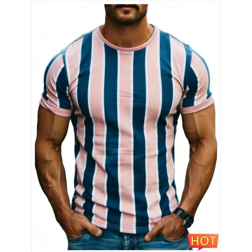 Summer casual short sleeved daily wear 3D printed T-shirt, loose and breathable round neck T-shirt
