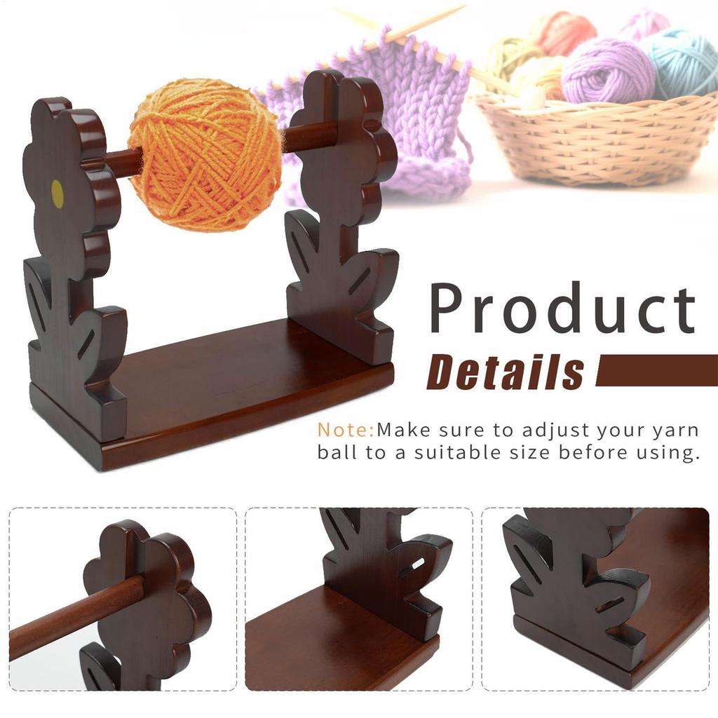 Yarn Holder For Crocheting Yarn Storage Organizer Spinner Holder Wooden Spindle Dispenser Rack Stand Art Craft Tool For Women