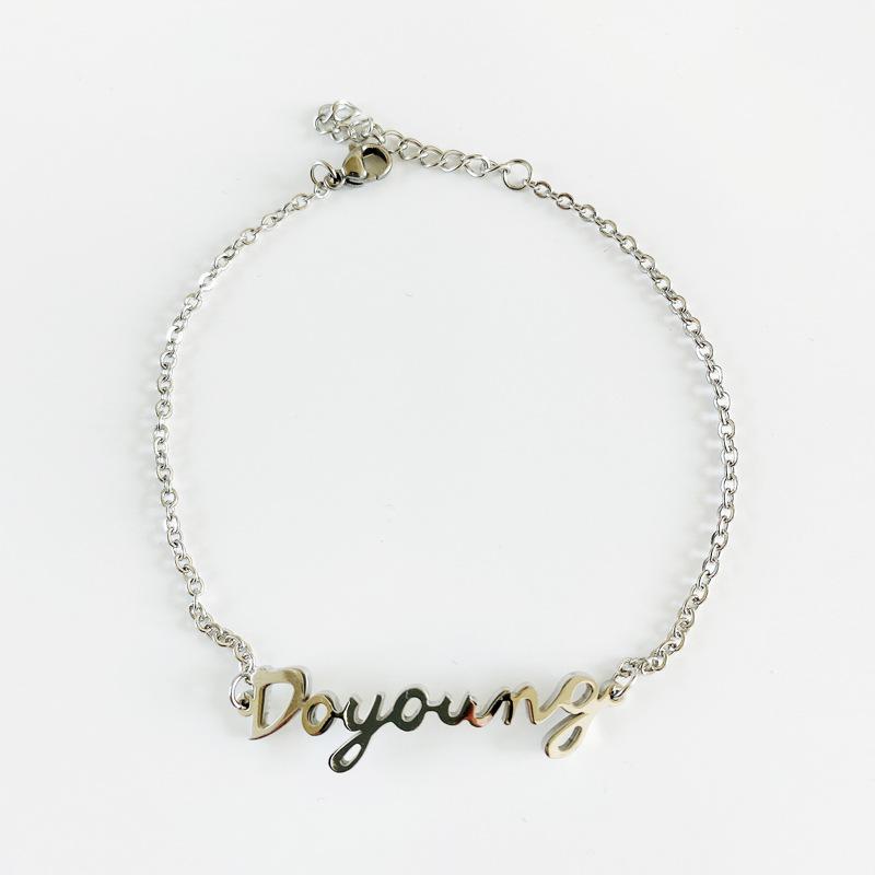Kpop Nct Member Signature Bracelet Color Stainless Steel Chain Bracelets For Women Fans Jewelry Accessories