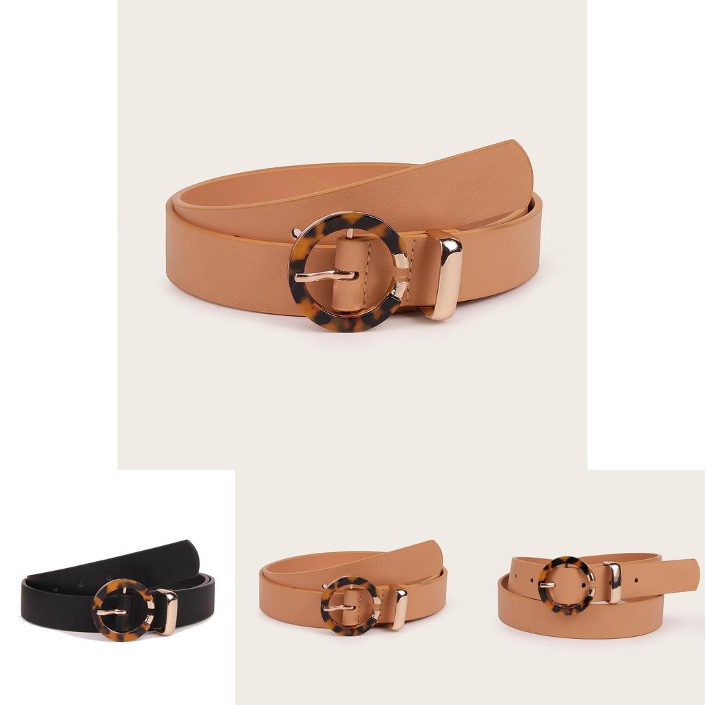 Leatherlike Belt For Women With Alloy Buckle And Geometric Design For Casual Wear