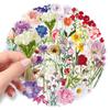 50 Sheets Realistic Floral Stickers: Transparent, Waterproof PET Flowers & Plants for DIY Journals