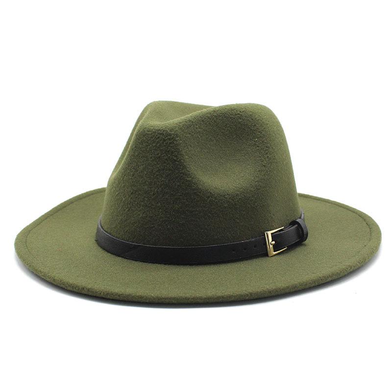 Hat Men'S And Women'S Jazz Hat Quarterly British Retro Belt White Top Hat Woolen Gentleman'S Hat