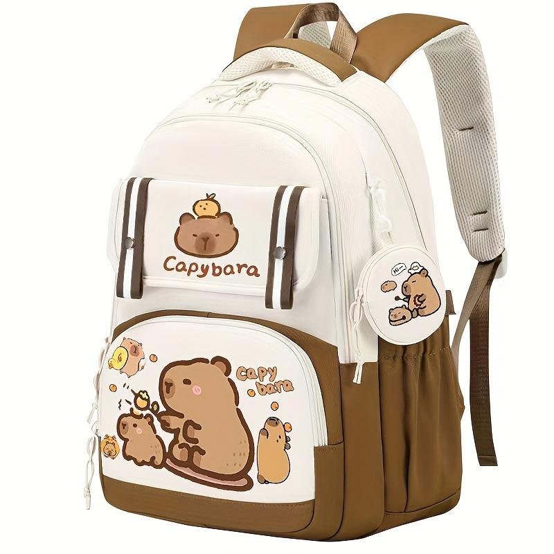 Campus General Schoolbag Foreign Trade Hot Sale Kapibara Capybara Printing Trend Primary and Secondary School Students Leisure Backpack