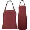 Waterproof PU Leather Hanging Neck Apron - Oil-Proof BBQ & Barista Style