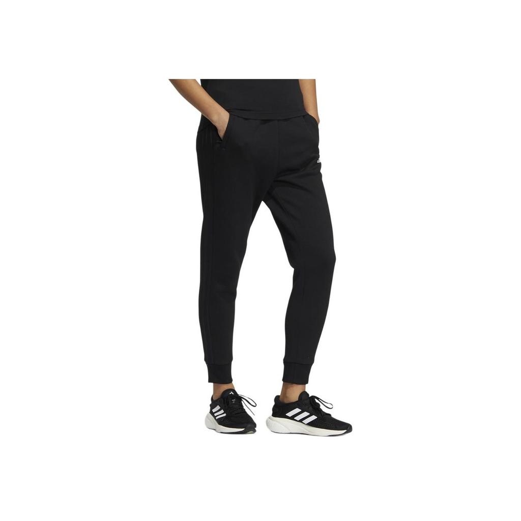 Adidas Striped Logo Print Elastic Waist Joggers Women Bottoms Black HM7072