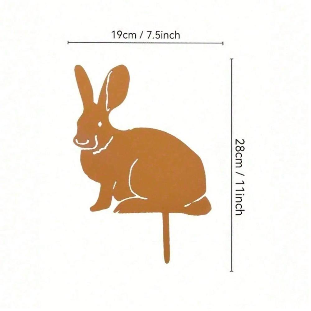 Metal Garden Rabbit Sculpture Outdoor Lawn Ornament for Yard Patio Flower Bed Decoration Easter Halloween Christmas Holiday Gift Spring Home Decor
