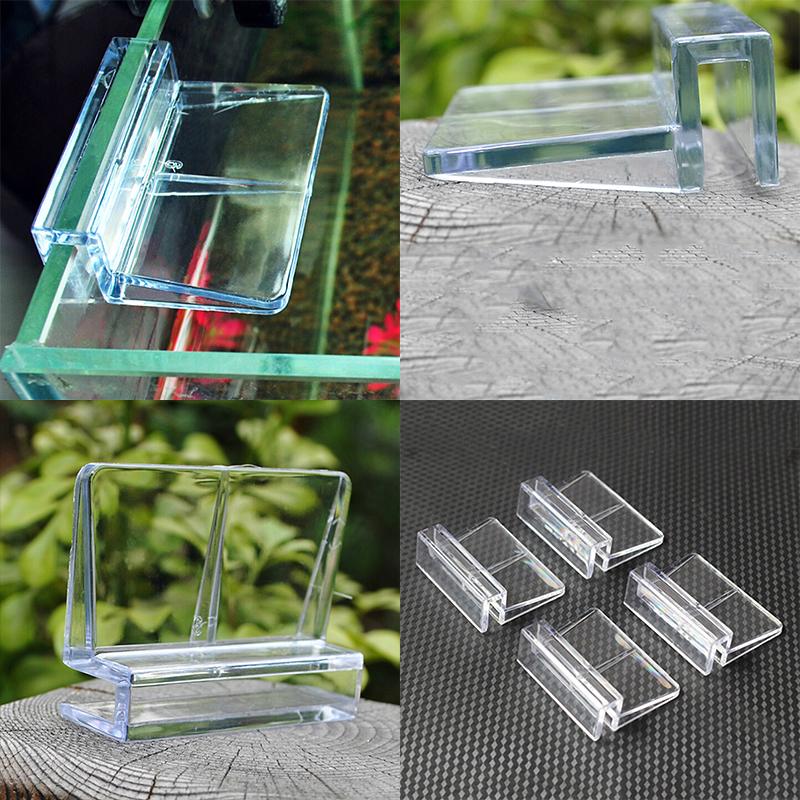 4Pcs 6/8Mm Aquarium Tank Clear Plastic Clips Glass Cover Strong Support Holders