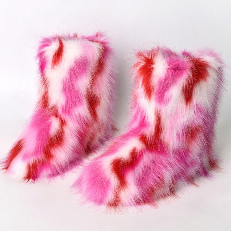 Boots Children's Winter Warm Thickness Non-slip Shibuya Fluffy Boots Medium Tube Personalized Fashion Snow Boots