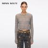 Women's Striped Crew Neck Knit Sweater