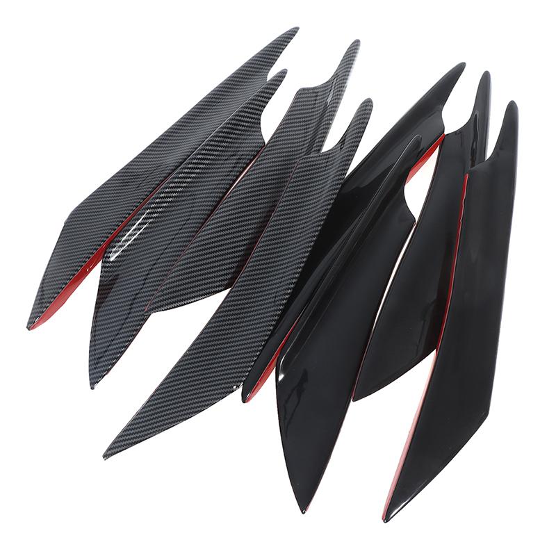 4pcs/set Universal Front Bumper Lip Decoration Diffuser Splitter Fins Body Spoiler Canards Anti-collision Belt Car Tuning Canard