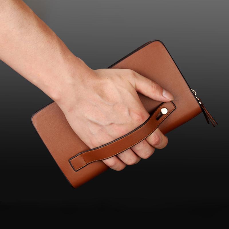 Men Clutch Bag Men's Long Purse Large Capacity Men's Wallets Cell Phone Pocket Passcard Pocket High Quality Wallet Bags