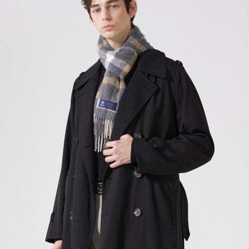 ABRAHAM MOON Merino Wool Muffler 25cm - Blythe Grey