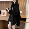 Women Summer Mid Shirts Long Sleeve Korean Loose White Black Shirt Spring Tops