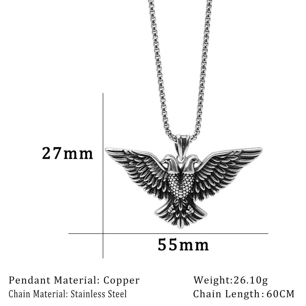 European and American Retro Hip-hop Eagle Necklace, High-end Sense, Same Style for Men and Women, Medieval Style, Heavy Industry Accessories