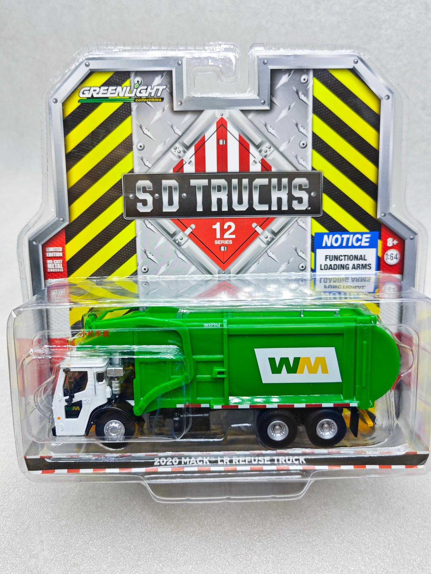 

Зеленый свет 1:64 2020 Mack LR Мусоровоз Симуляция мини сплавная модель автомобиля украшение подарок игрушка