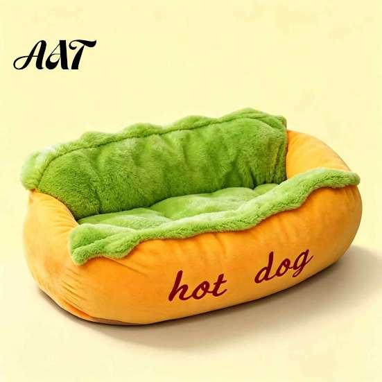 Cute Dog Bed for Dachshunds Hot Pet Bed, Soft Cozy Plush Removable Washable Mat, Gift Lovers Bun Cats Dogs, Novelty Sofa