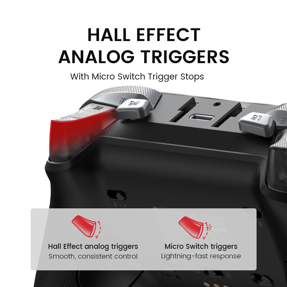 GameSir G7 Pro Game Controller für Drahtlos Kabelgebunden 5 Millionen Tastenanschläge TMR Schalterbare Trigger 1200mAh 1000Hz Abfrage Ladestation Makro Rückseite Metallisch