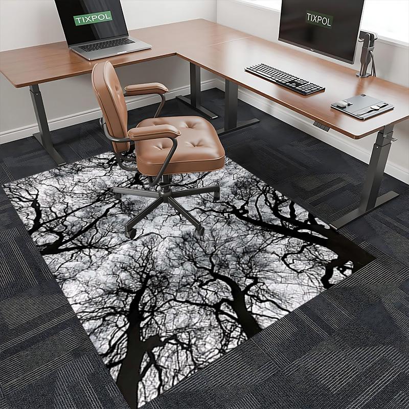 1pc Tree Branches Office Chair Mat - Festival Gift, Non-Slip Carpet for Home Decor, Suitable for All Seasons and Rooms.P078