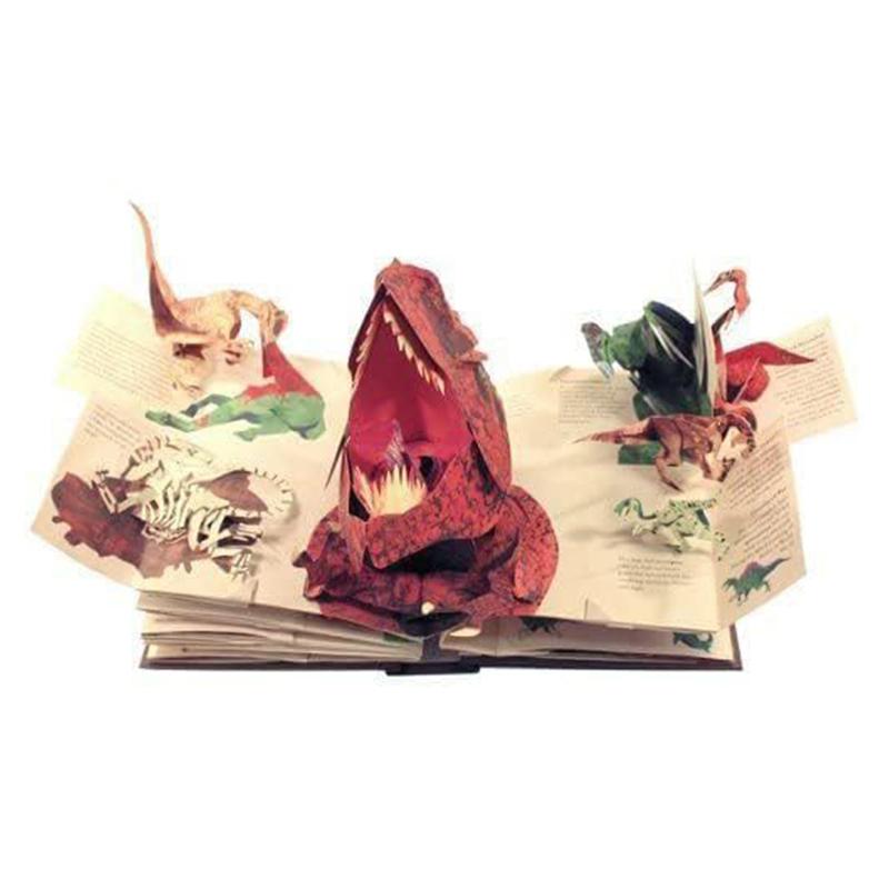 Enciclopedia 3D Prehistorica Dinosauri Libro Illustrato Pop-Up Pieghevole di Interesse Dinosauri Divulgazione Scientifica Regali per Bambini