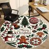 1pc Christmas Decorations Office Round Area Rug, Under Office Chairs Bedroom Living Room Home Decor, Room Deco